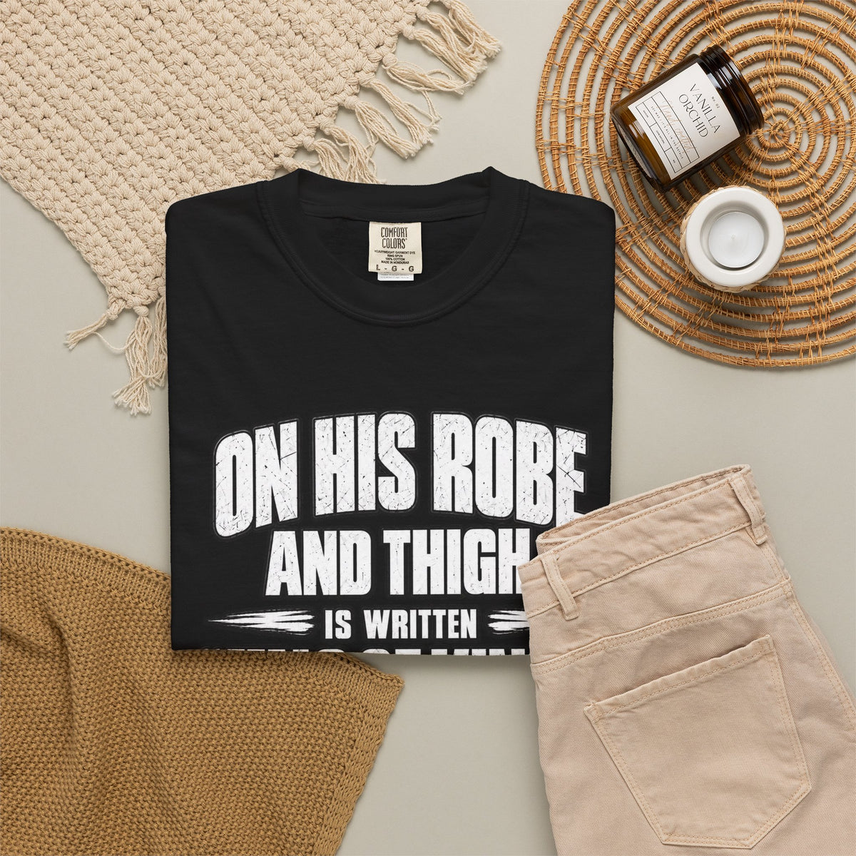 Christian Scripture T-Shirt — "King of Kings and Lord of Lords" Garment-Dyed Tee