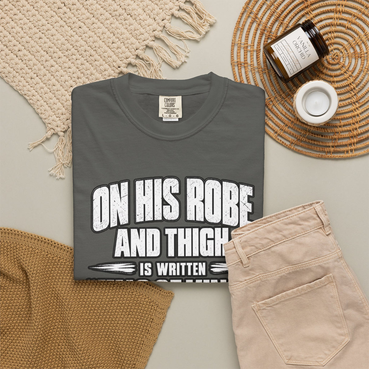 Christian Scripture T-Shirt — "King of Kings and Lord of Lords" Garment-Dyed Tee