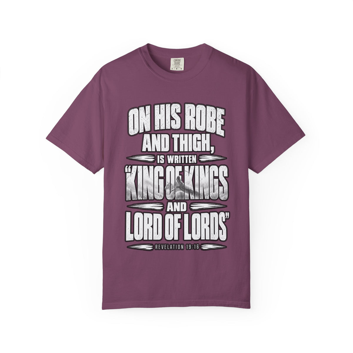 Christian Scripture T-Shirt — "King of Kings and Lord of Lords" Garment-Dyed Tee