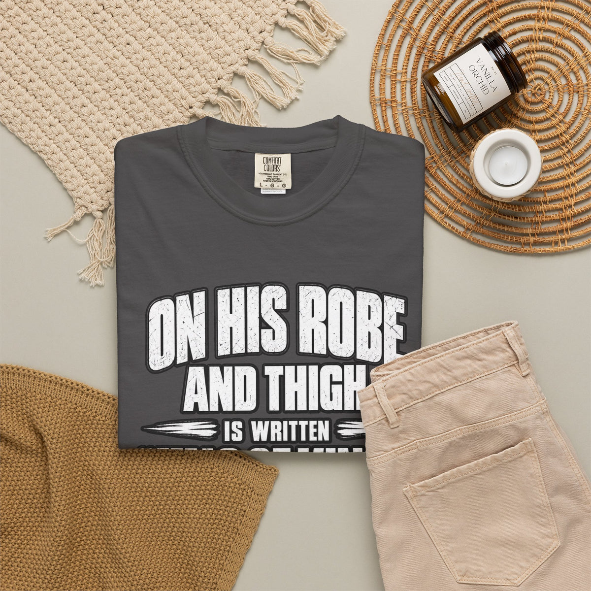 Christian Scripture T-Shirt — "King of Kings and Lord of Lords" Garment-Dyed Tee