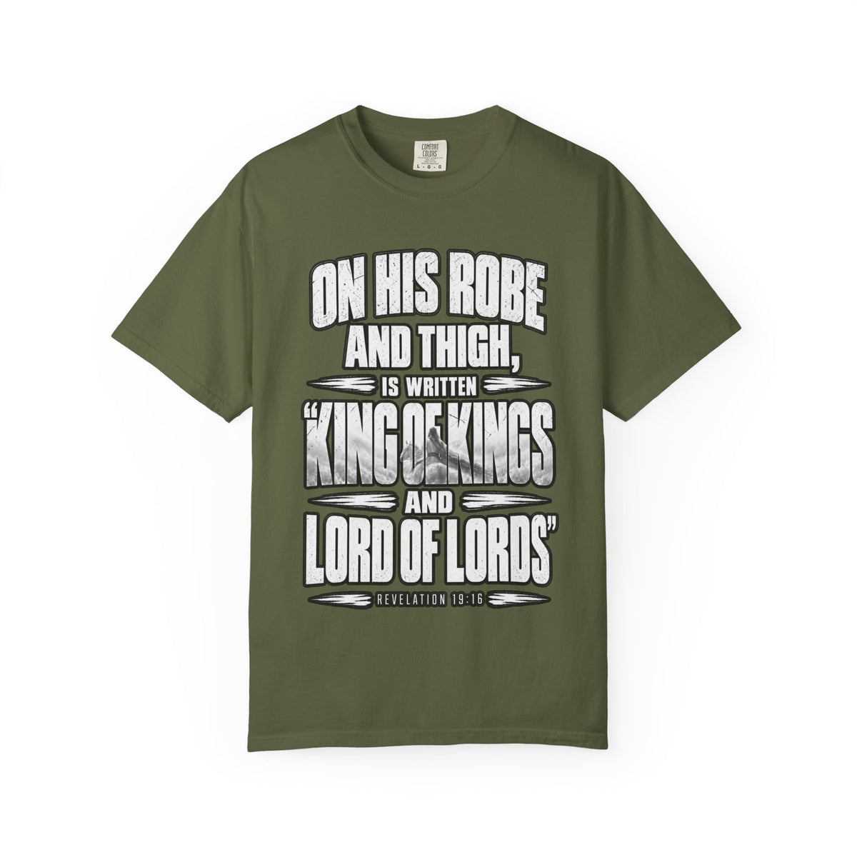 Christian Scripture T-Shirt — "King of Kings and Lord of Lords" Garment-Dyed Tee