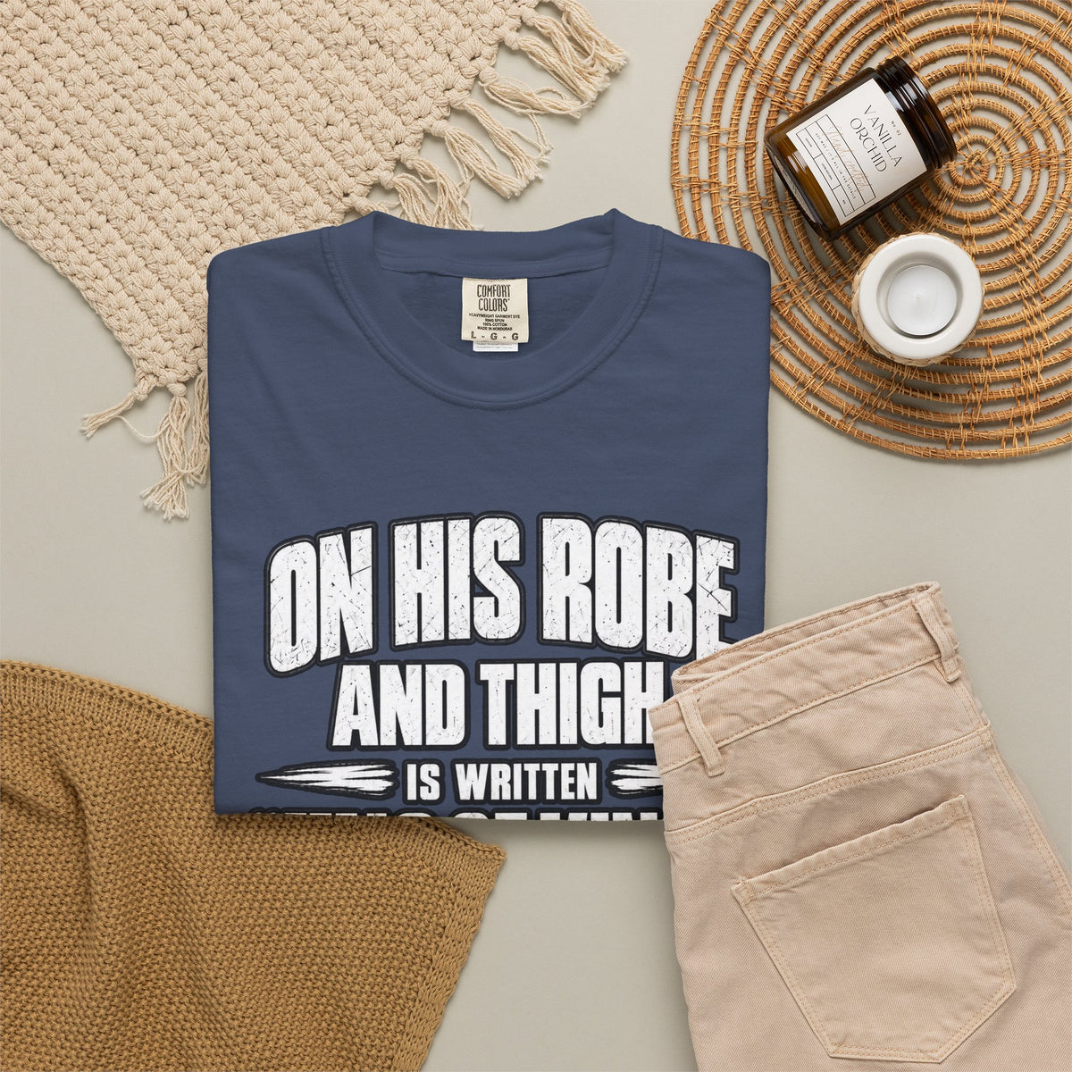 Christian Scripture T-Shirt — "King of Kings and Lord of Lords" Garment-Dyed Tee