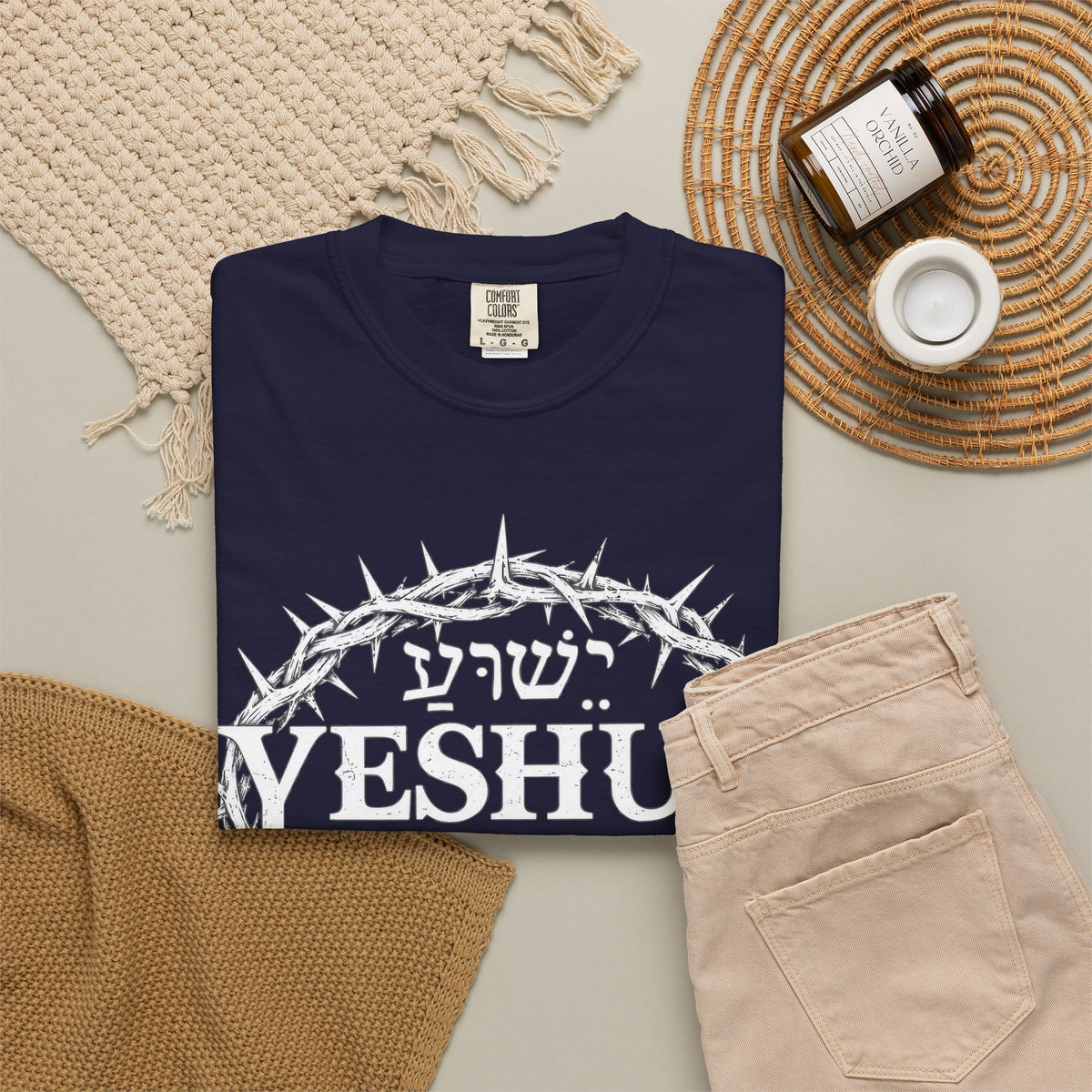 Yeshua Crown of Thorns T-Shirt — John 14:6 Christian Faith Tee