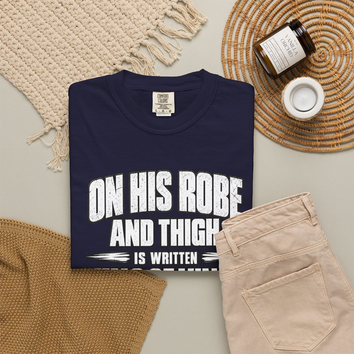 Christian Scripture T-Shirt — "King of Kings and Lord of Lords" Garment-Dyed Tee